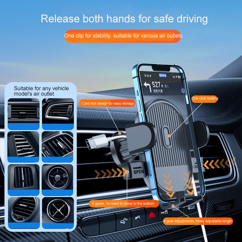 Hot sale 2023 Strong Suction Cup Universal Car Phone Holder Gravity Teliscopic long arm Mount for Dashboard Windshield Airvent