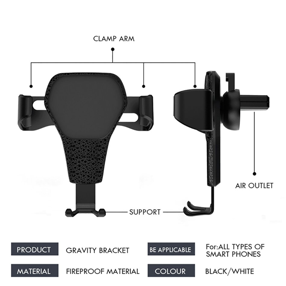 2024 Newest Universal Mini Air Vent Mobile Cell Stand Gravity Car Mount Phone Holder for Iphone