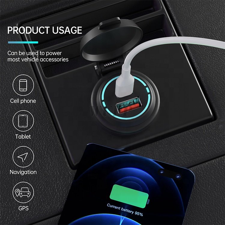 24v Usb Car Charger 3.0 Quick Charge Car Usb Charger Adapter Usb C