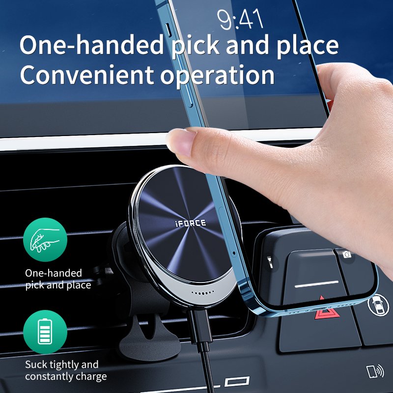 2024 Amazon Best Seller Mini Magnetic Car Charger 15w Wireless For magnetic Charger Car Holder For smart phone