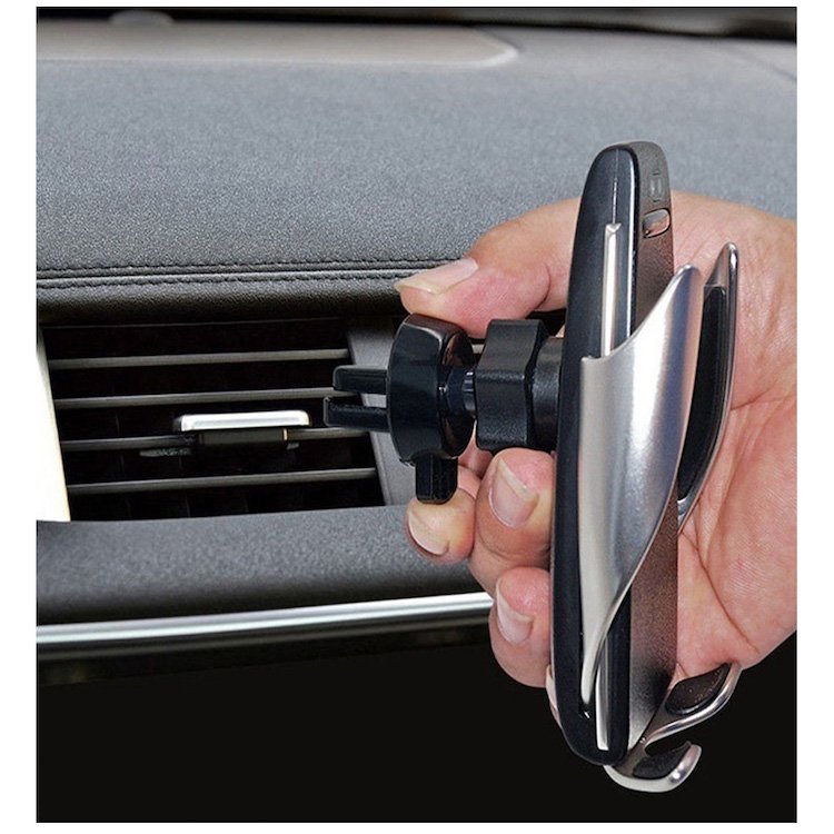10W Qi Standard Smart Sensor S5 Automatic Clamping Fast Charging Mount Wireless Car Charger Holder in Car