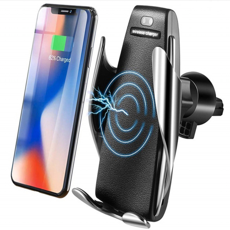 10W Qi Standard Smart Sensor S5 Automatic Clamping Fast Charging Mount Wireless Car Charger Holder in Car