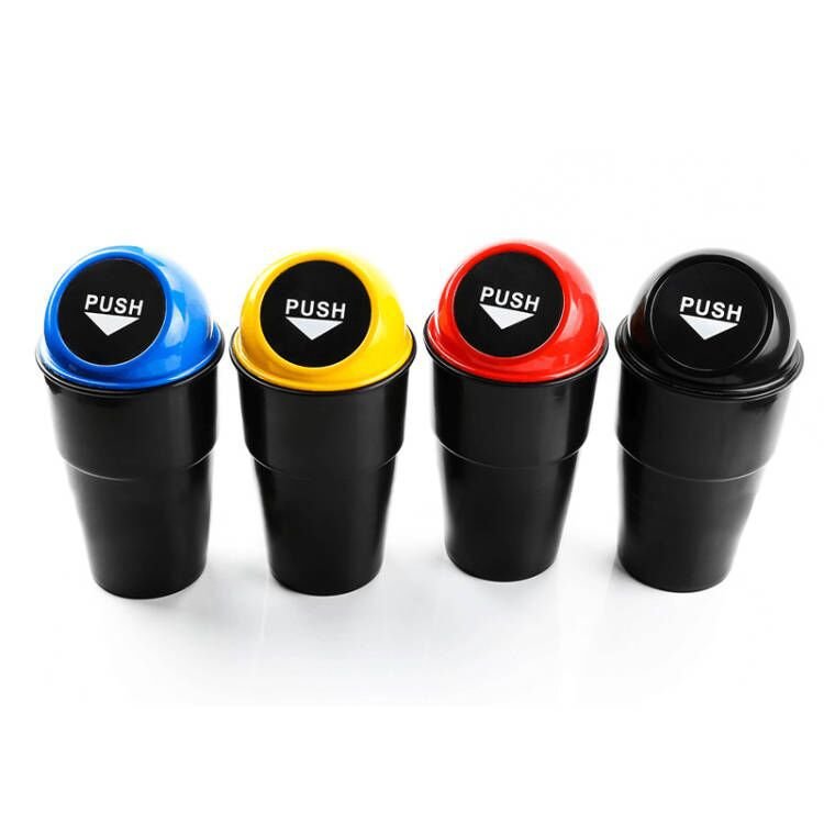Customizable logo Car trash can with lid garbage box Inside the car garbage can circular storage bucket for auto parts