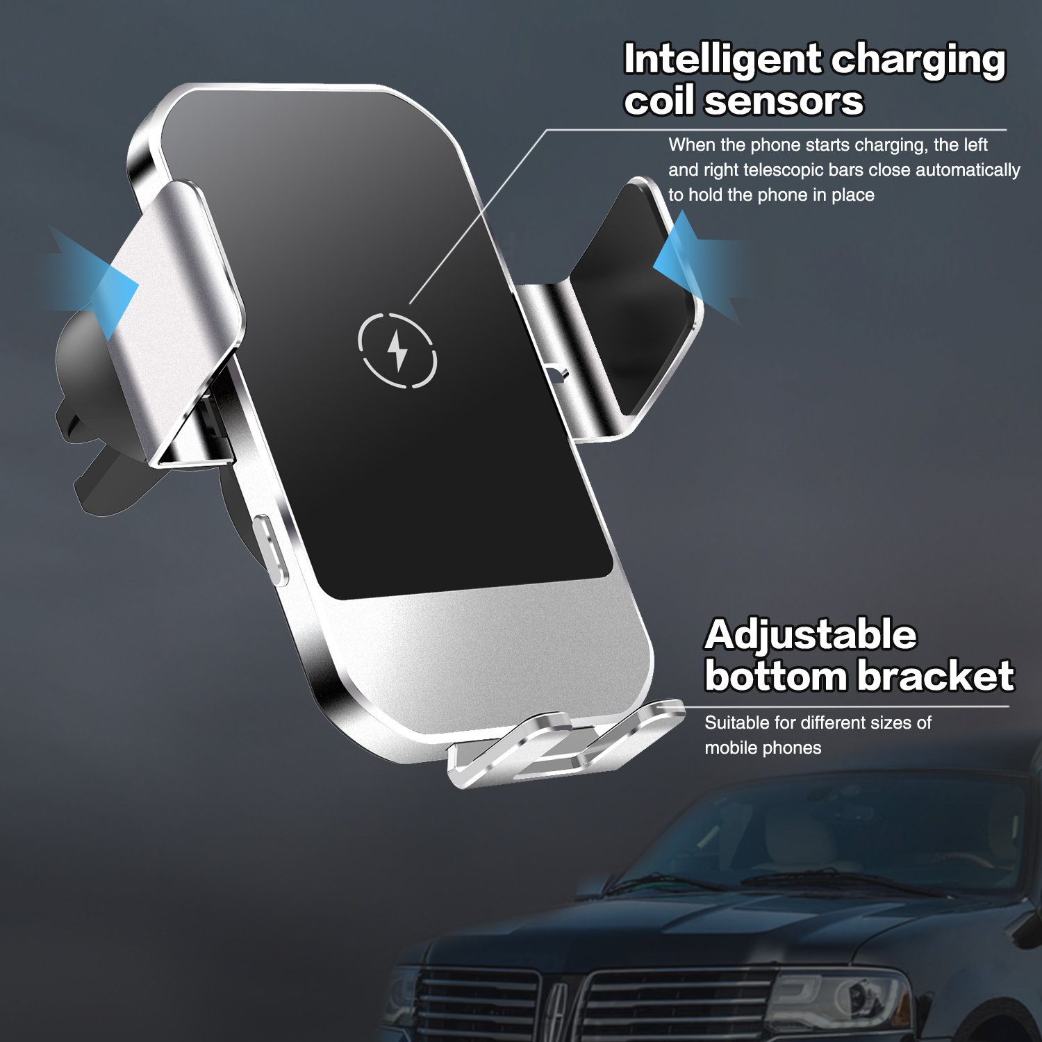 top selling products 2022 mobile phone holder chargeur sans fil 15w car wireless charger holder