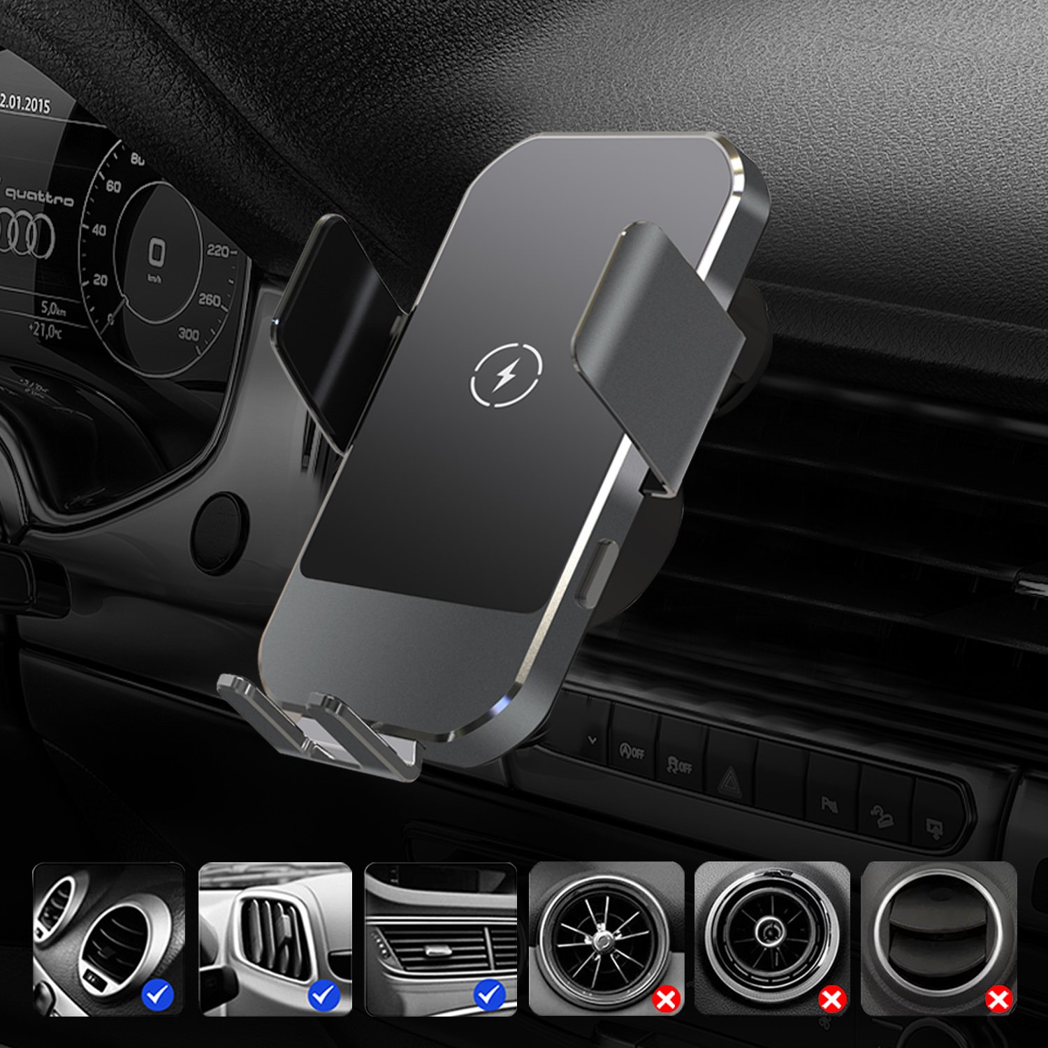 top selling products 2022 mobile phone holder chargeur sans fil 15w car wireless charger holder