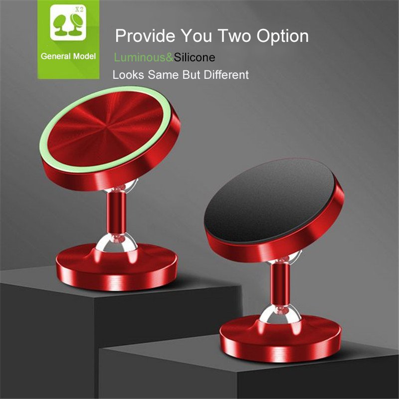 Factory silicone strong stability double ball magnets car holder 720 degree rotating adjustable car phone support GPS Navigation