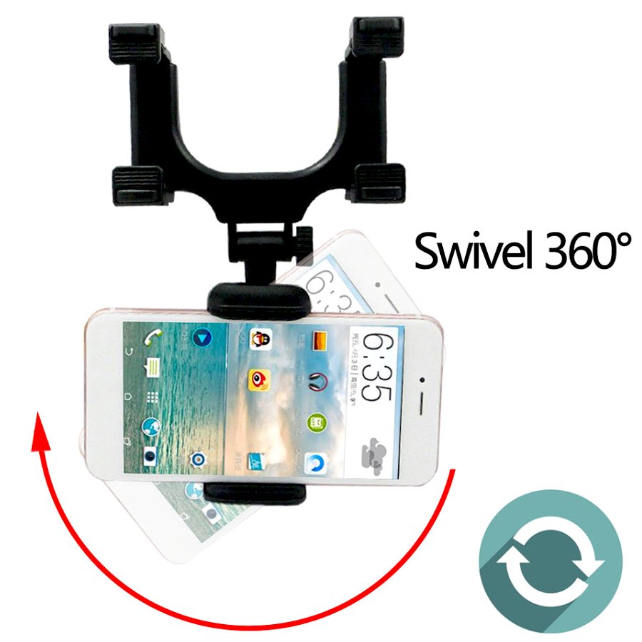 Car Rearview Mirror Phone Holder Universal Smartphone Cradle Car Phone Mount Phone Stand With 270 Degree Swivel