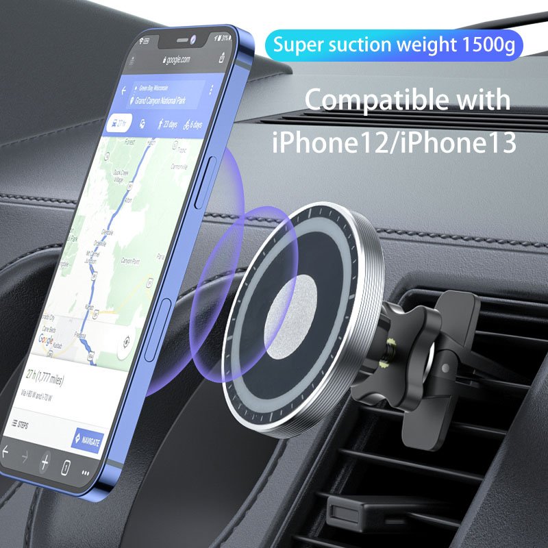 Factory Metal Car Phone Mount For iPhone15 Magnet vent Car Bracket Magnetic Car Phone Holder