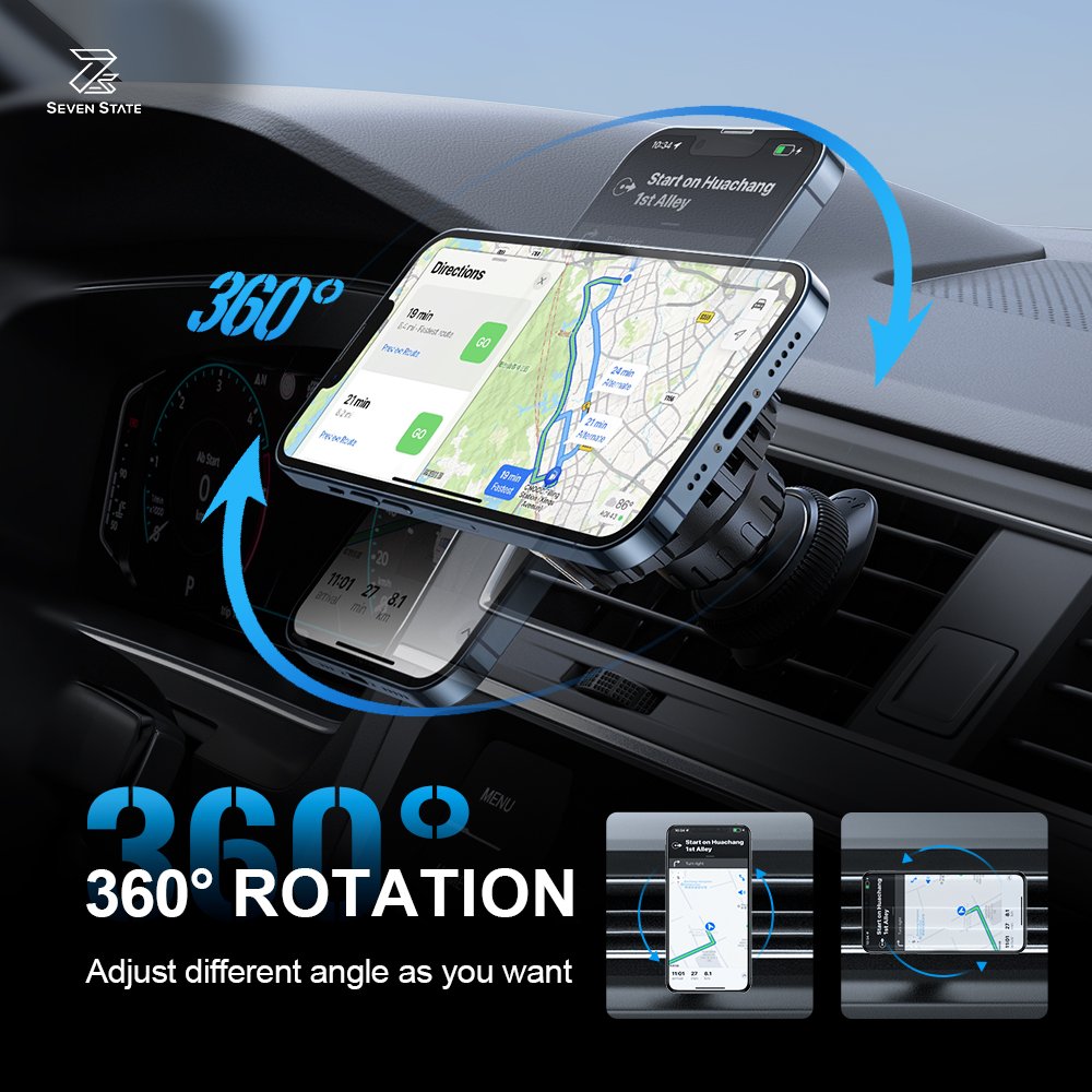 Magnetic Phone Holder For Car With Wireless Charger and Ice Cooling Charging Car Mount Universal in Car Air Vent