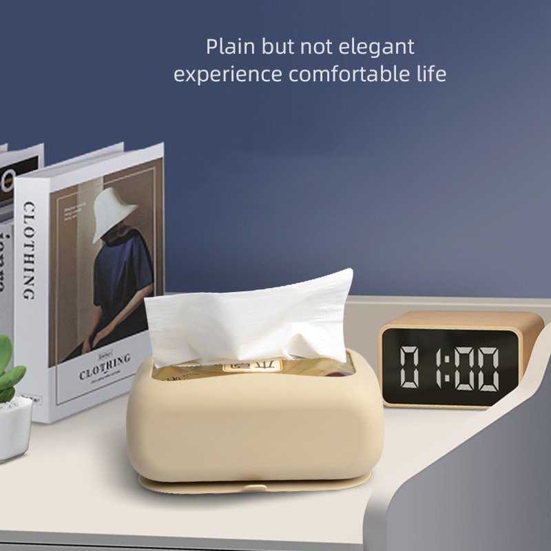 Wholesale Silicone Tissue Box Holder Desktop Tissues Napkin Storage Paper Towel Dispenser Case For Home Office Bathroom Car