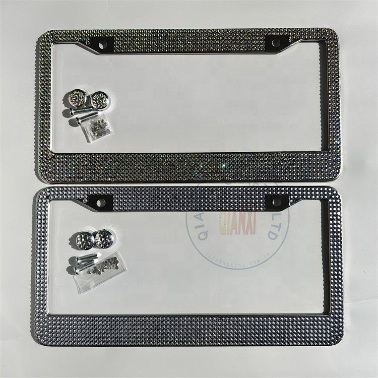 Personalized metal number tag holder chrome motorcycle cover carbon fiber car plate border Custom made black license plate frame