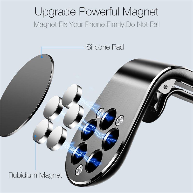 Free Sample Universal Cellphone Accessories Car Air Vent Mount Mobile Phone Stand Metal Magnetic Car Phone Holder
