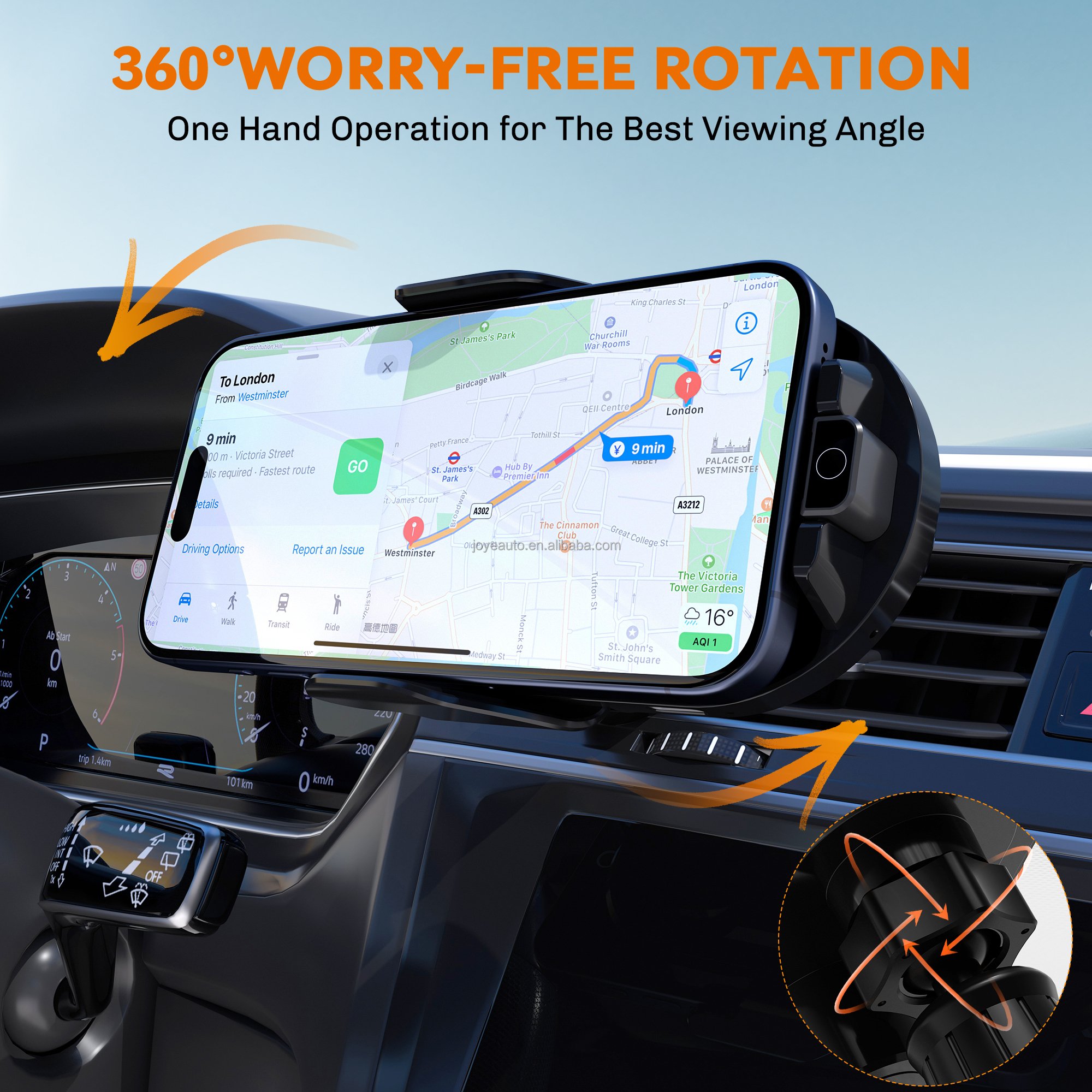 New high-tech injury-free car mount wireless fast charging mobile phone stand 2/1 clip smart retractable phone seat Car Holder