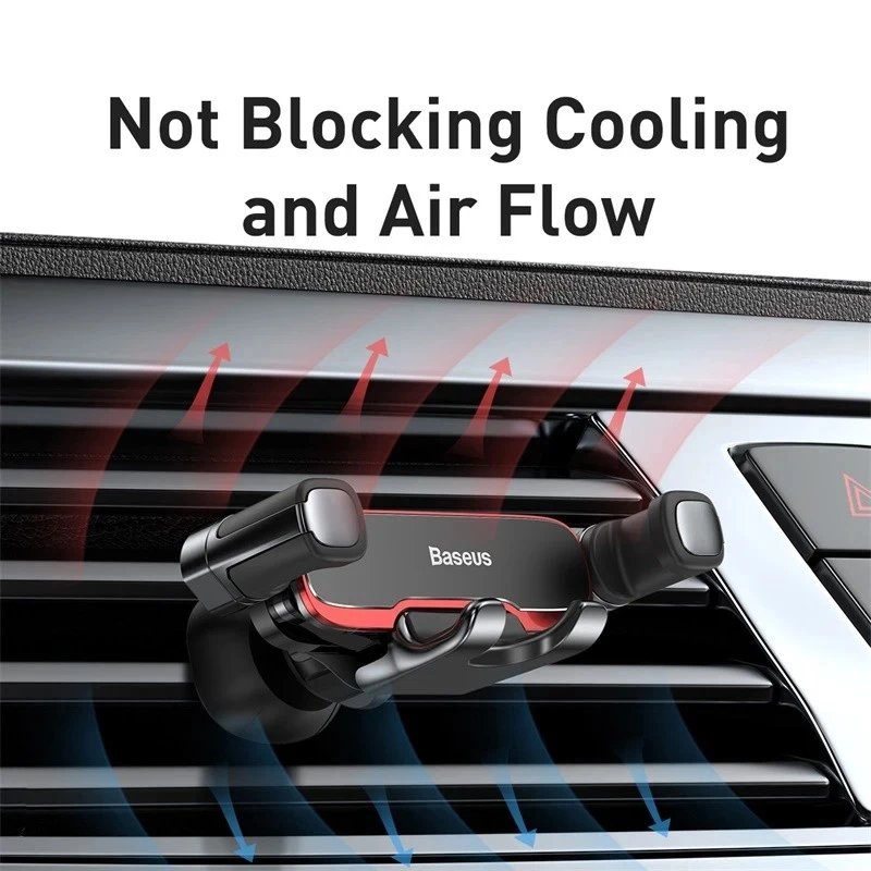 Baseus Metal Car Phone Holder Flexible for Car Air Vent Mount Cell Phone Support Phone Holder Stand for iPhone Samsung Gravity