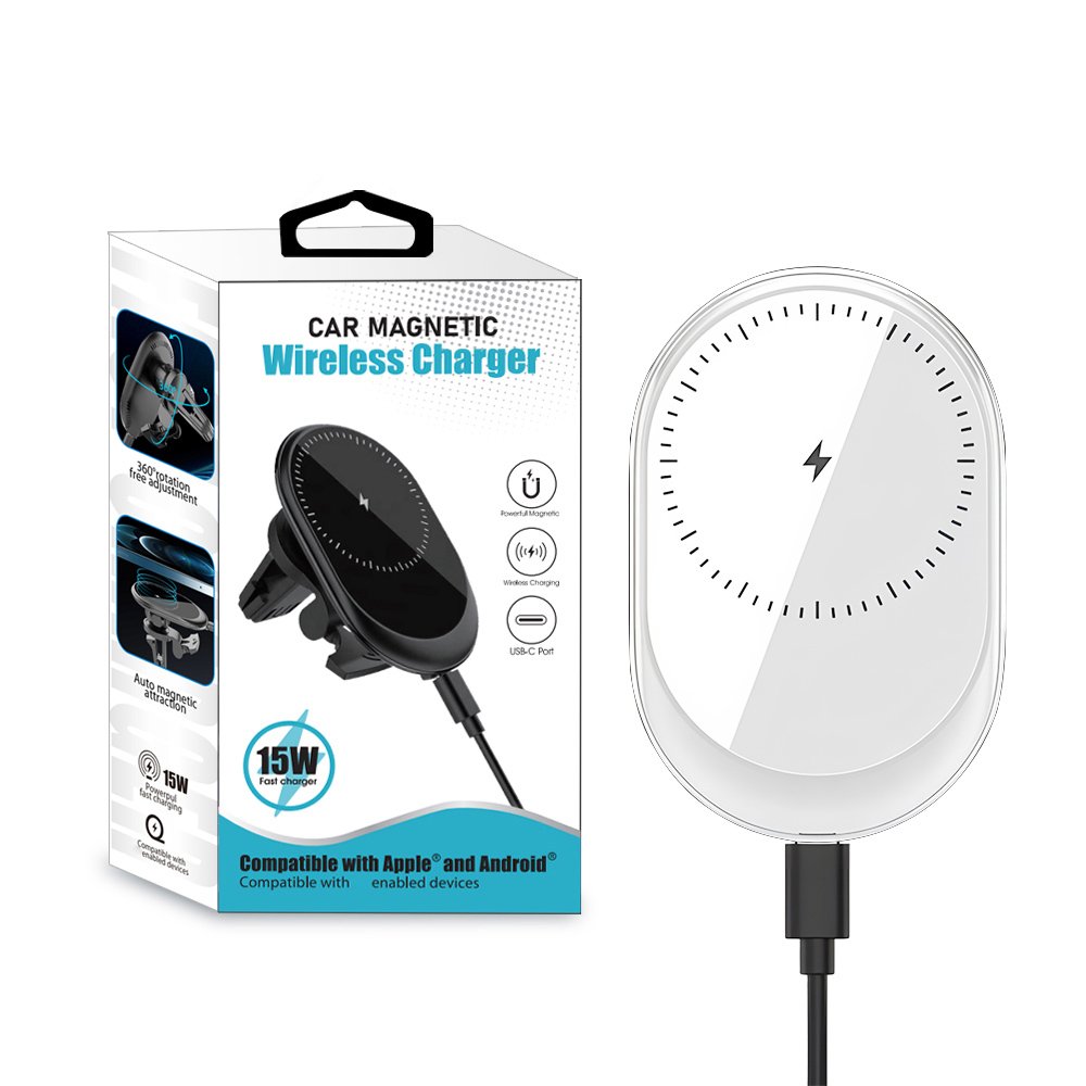 2024 Retail Packaged Ready Stocks 15w fast charge N52 magnet car phone holder wireless charger for iphone 16