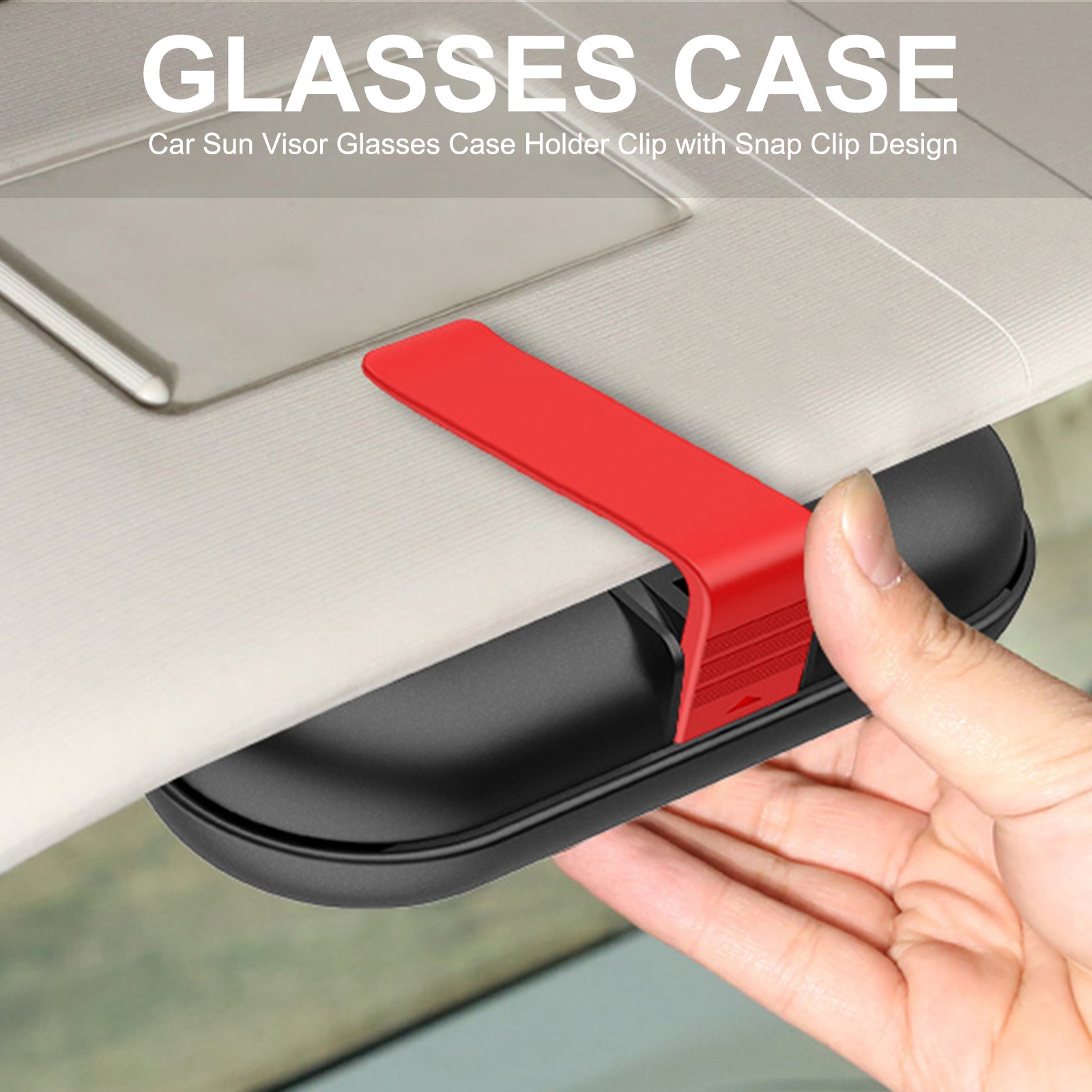 White BEN JACK Fashion Car Glasses Case Sunglasses Holder Multi-functional car interior visor storage carabiner design