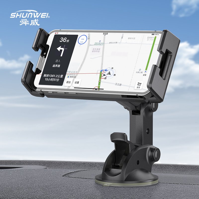 Shunwei Windshield Dashboard Wall Sticky suction cup Flexible 360 Degrees Rotation Car Phone Holder Tablet PC mobile car holder