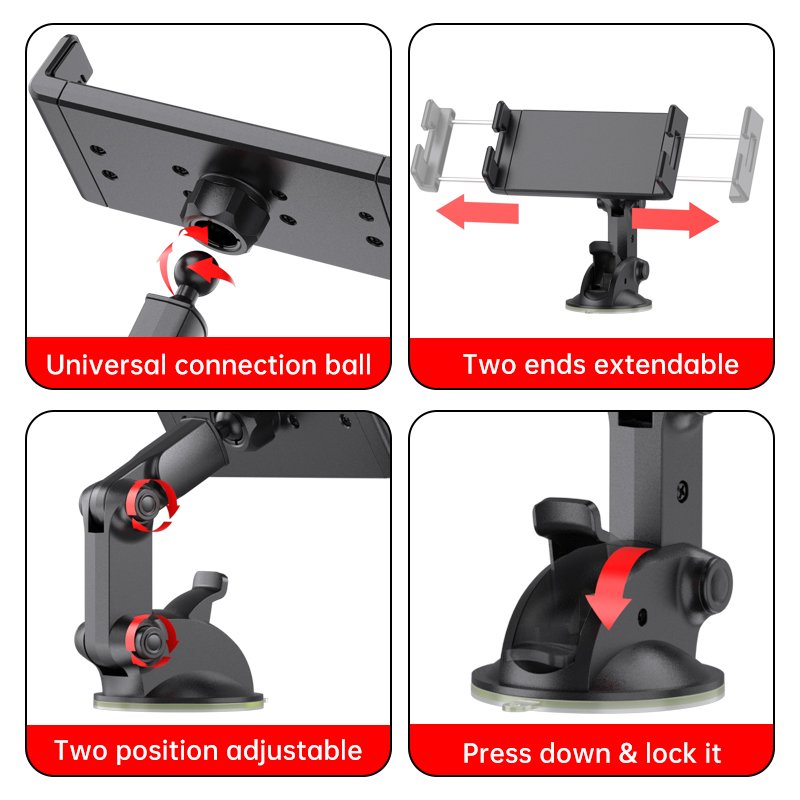 Shunwei Windshield Dashboard Wall Sticky suction cup Flexible 360 Degrees Rotation Car Phone Holder Tablet PC mobile car holder