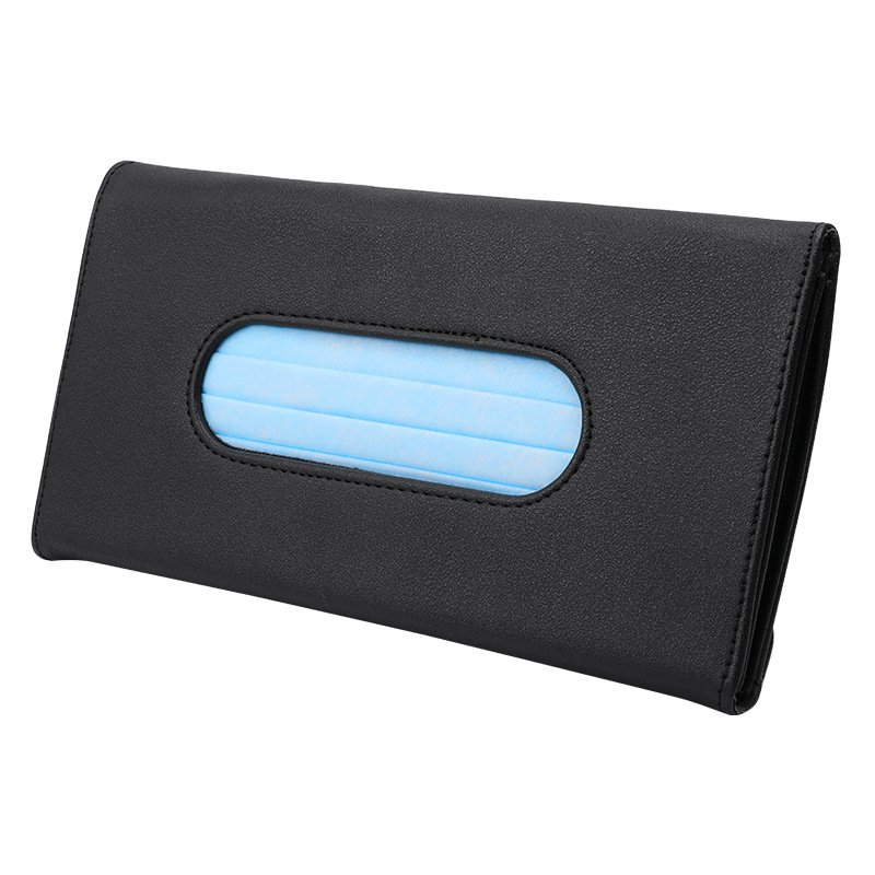 Longyang Wholesale Car Accessories Tissue Case Holder Car Visor Organizer PU Leather for Paper Towels and Face Masks
