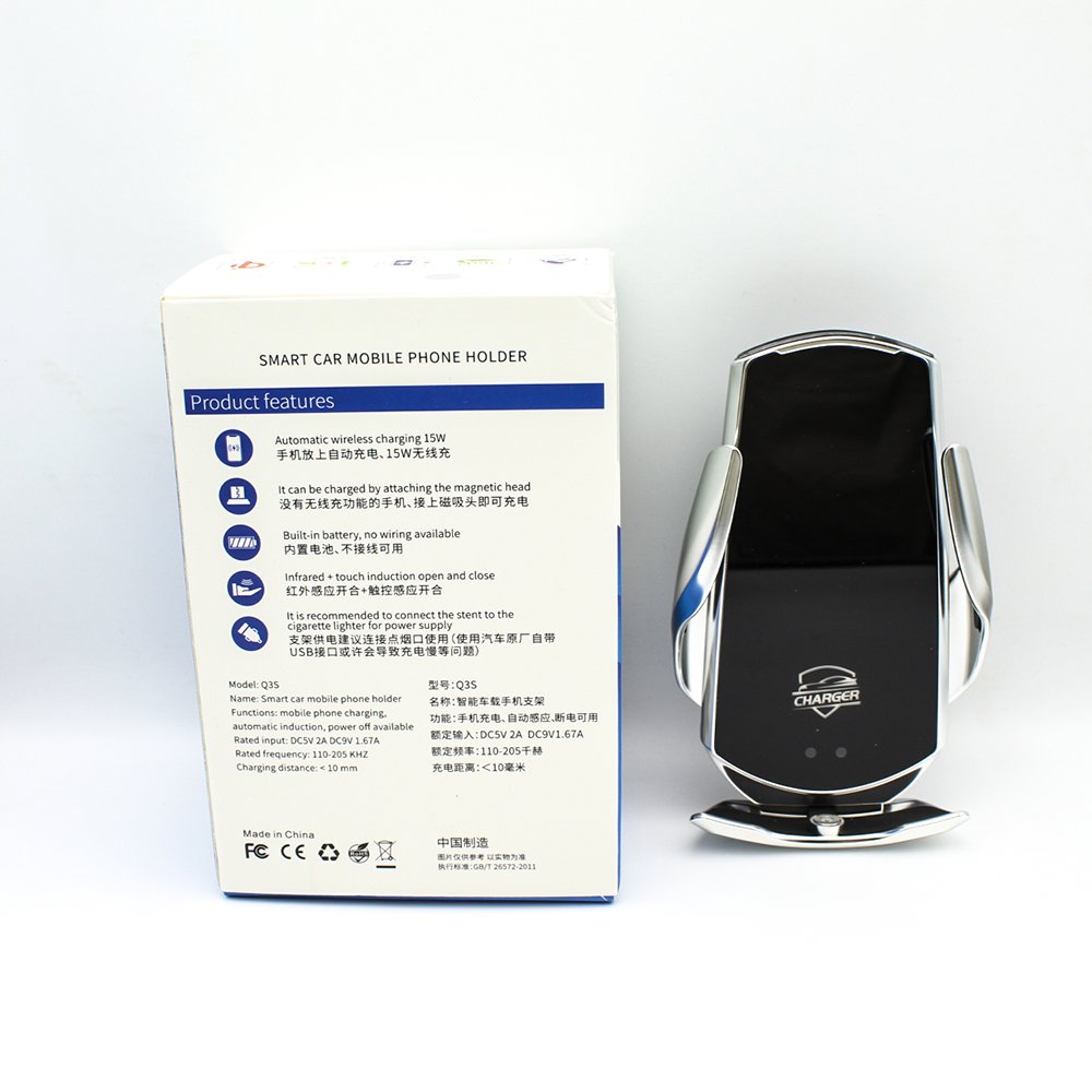 15 W Universal Smart Car Mobile Phone Holder 360 Rotating Wireless Charging Magnetic Suction Charging