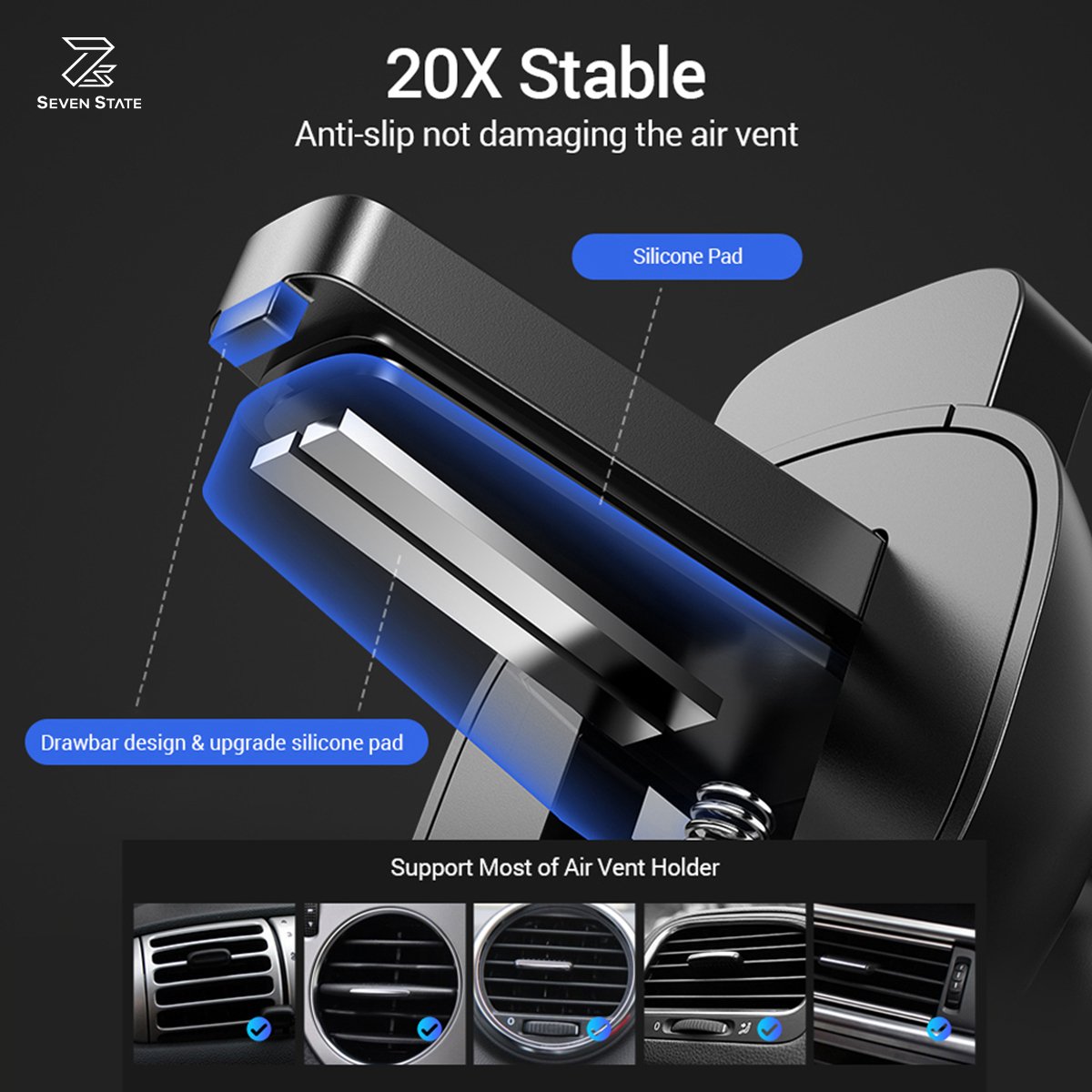 Universal Auto Cellphone Accessories Gravity Air Vent Car Phone Holder Dashboard Mobile Mount Stand