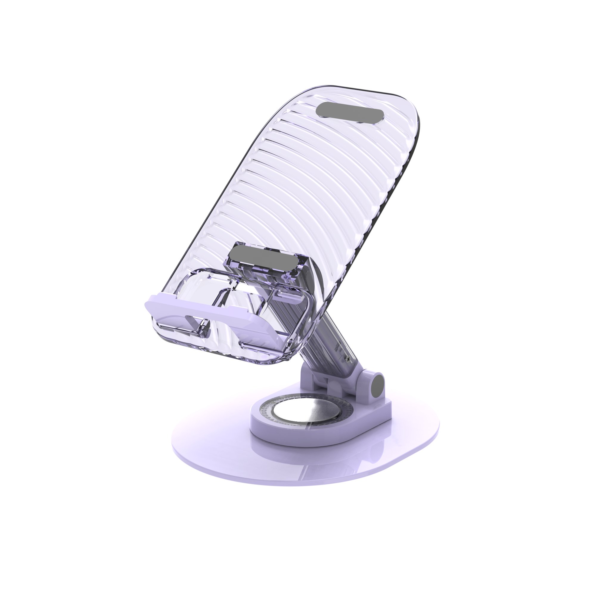 Leyi side mount small ABS silicone clear 360 rotatable relax flexible stand clip computer mobile phone holder for ipad phone