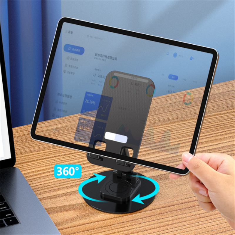 New Design Universal anti-slip Foldable 360 Rotating Portable Aluminum Mobile Phone Holder for Desktop Phone Use