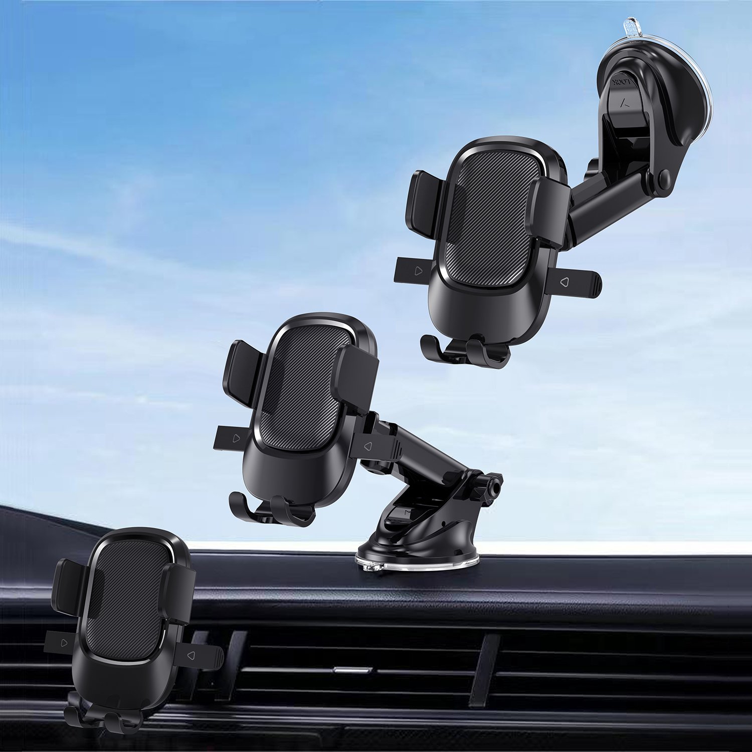 New Product Suction Cup Flexible Adjustment Long Arm Phone Holder Universal Dashboard Car Holder