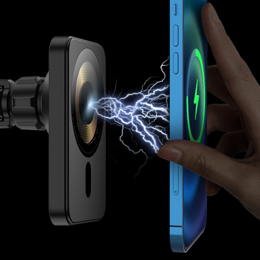 Factory Supply Transparent Magnetic Mag safing Air Vent Holder Wireless Car Charger for iPhone 12 13 14 15