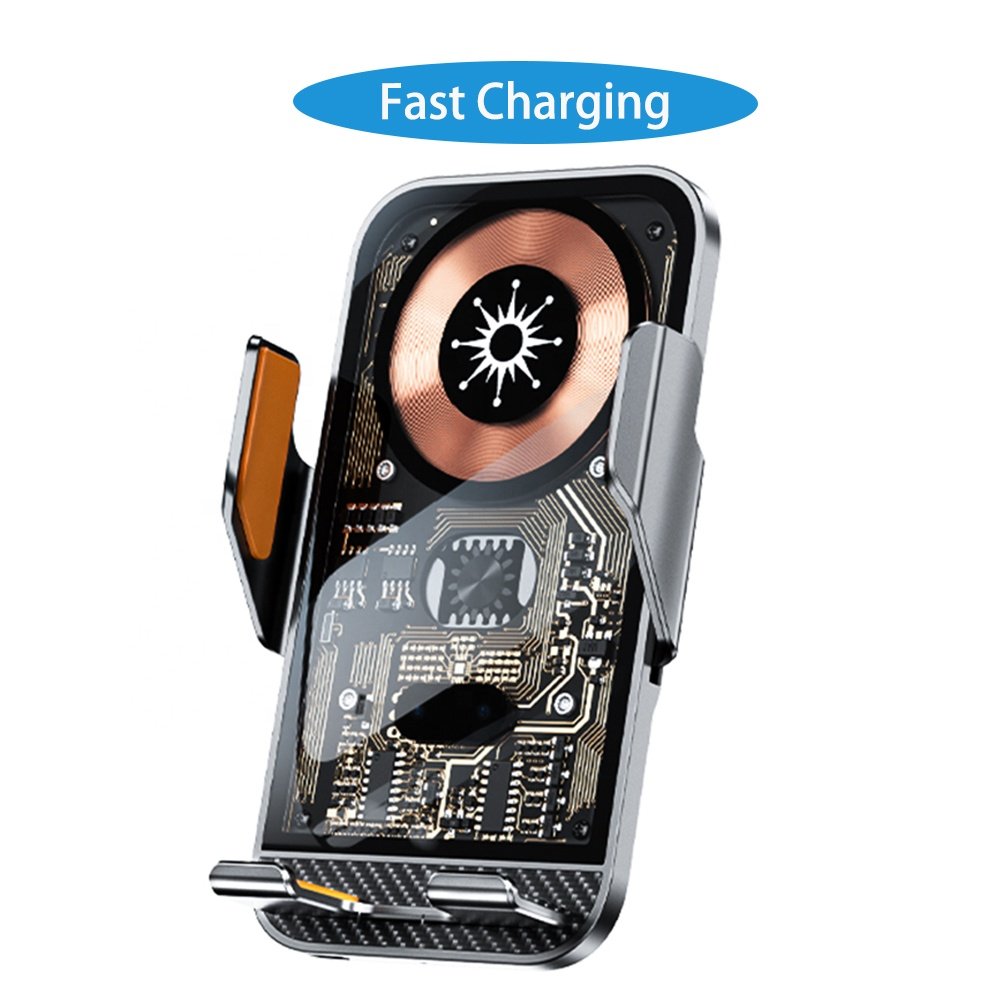 Newly Transparent Smart Sensor Air Vent Phone Holder Auto Clamping Mount Car Wireless charger