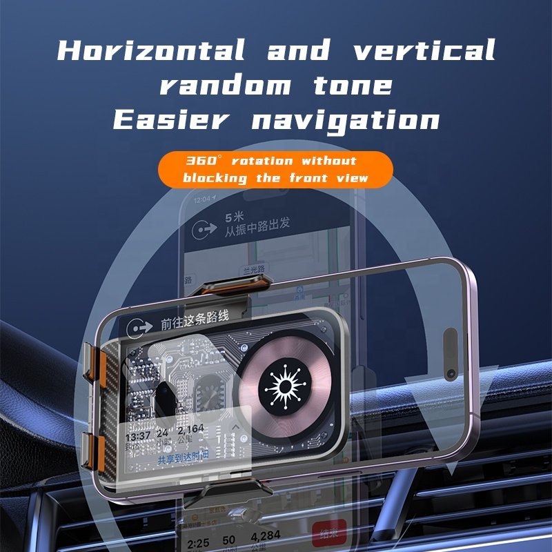 Newly Transparent Smart Sensor Air Vent Phone Holder Auto Clamping Mount Car Wireless charger