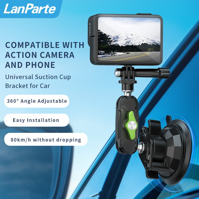 Mobile Phone Car Holder Compatible with Action Camera Adapter 3 in 1 Car Mount for Cell Phone Action Camera for iPhone for GoPro