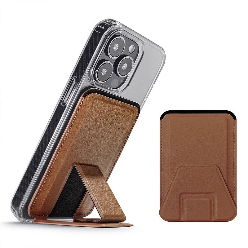 Custom logo mutil color Portable mobile pu leather wallets with magnet holder for iphone 15 smartphone magnet wallet stand