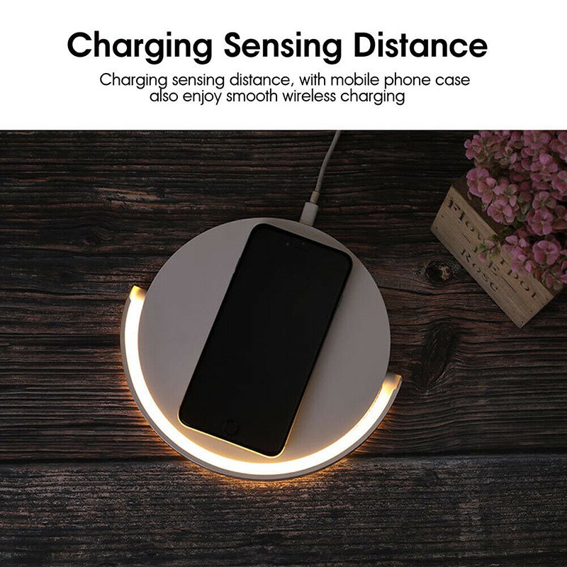 Universal 10W Fast Wood Multi Table Led Light Lamp Phone Bracket Mobile Holder Wireless Phone Chargers With Lamp