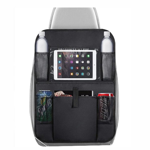High Quality Multifunctional Cheap Felt Car Seat Organizer Storage Bag With Touch Screen Tablet
