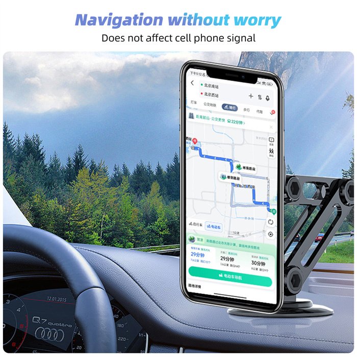 Car Magnetic Folding Phone Holder AntiShake Holder Suction Cup Car Navigation Phone Holder with 360 degree magnetic stand