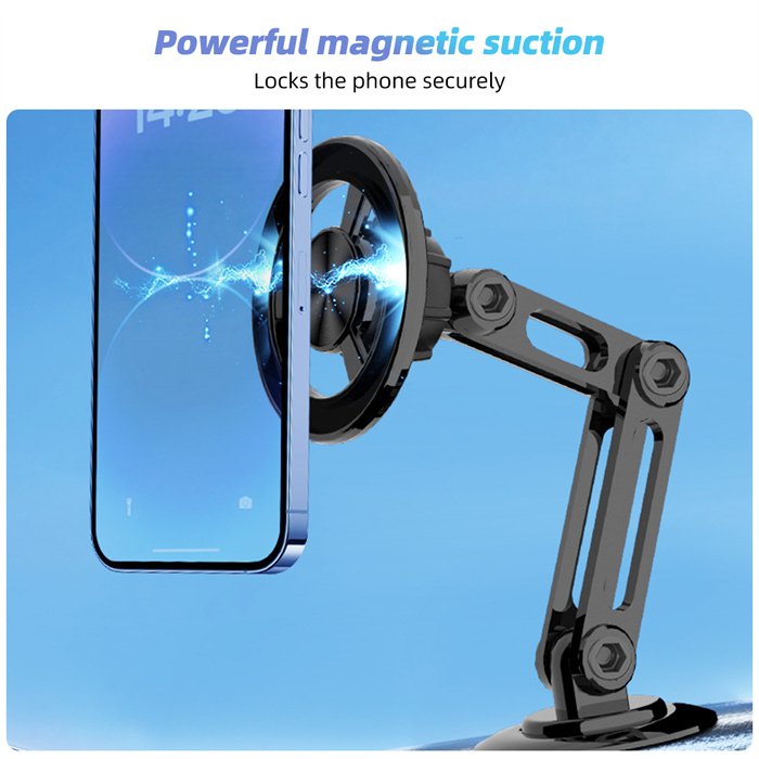 Car Magnetic Folding Phone Holder AntiShake Holder Suction Cup Car Navigation Phone Holder with 360 degree magnetic stand