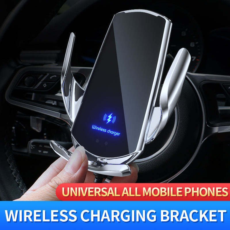 Magnetic Charging Mobile Phone Car Holder 15w Wireless Car Charger Mount Auto-sensing Car Phone Holder