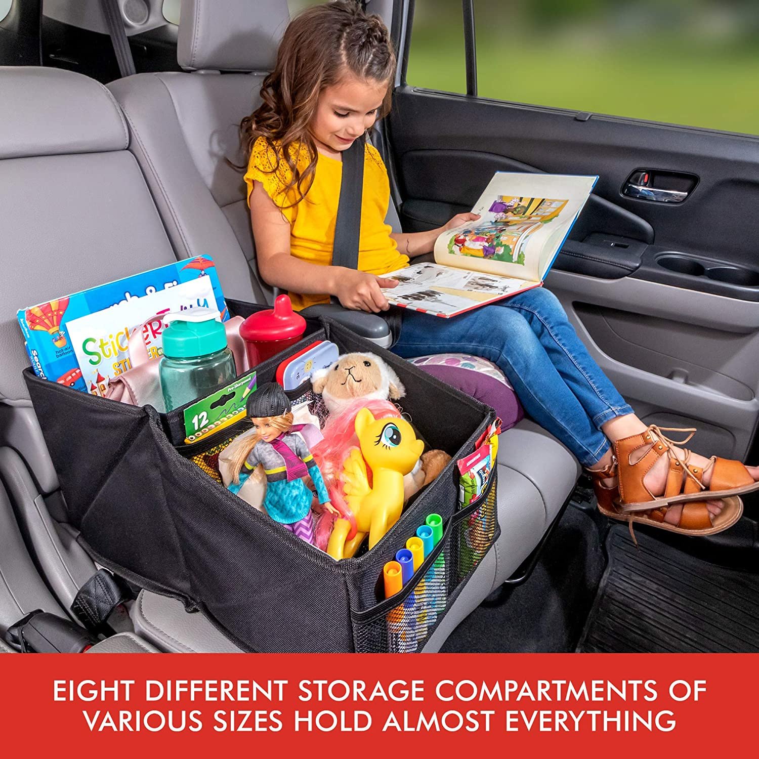 Hot selling Car Seat Organizer Storage Box with Cup Holders for Front Back Passenger Seats