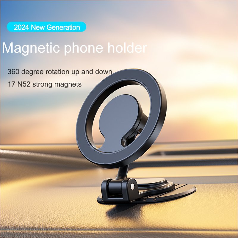 New Arrival Bendable Base Strong Magnetic Car Phone Holder 360 Rotation Dashboard Car cellphone Mount Folding Bracket
