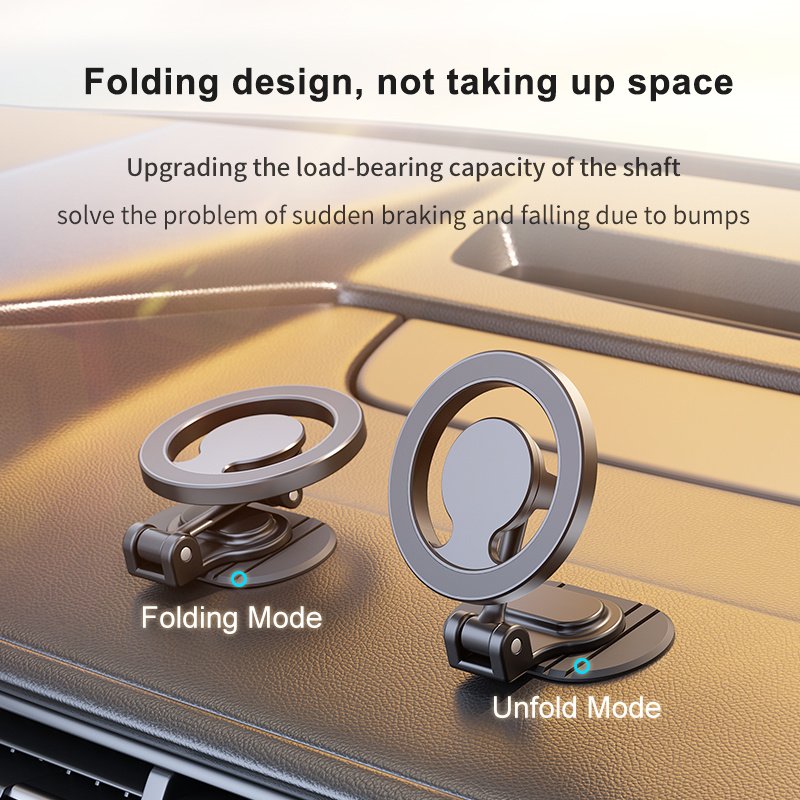 New Arrival Bendable Base Strong Magnetic Car Phone Holder 360 Rotation Dashboard Car cellphone Mount Folding Bracket
