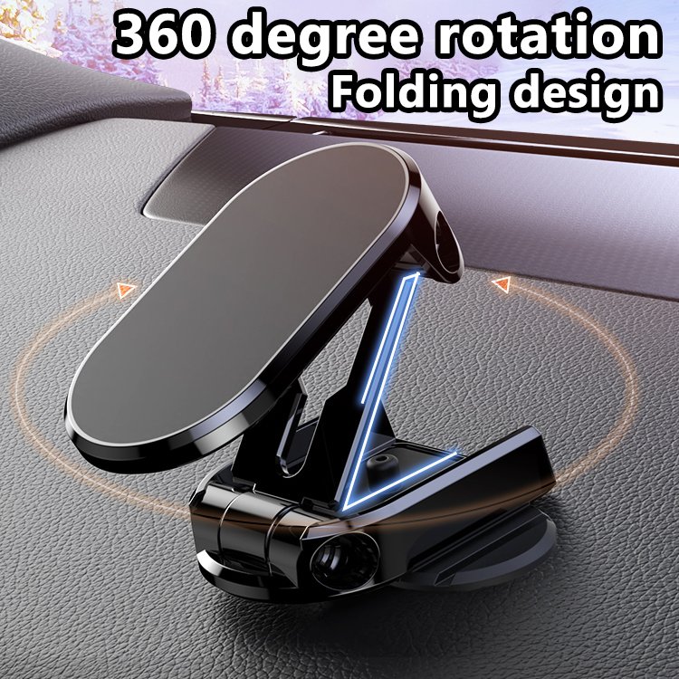 Alloy Folding Car Mount 360 Rotation Magnetic Phone Mount Mobile Phone Holder for Car Dashboard Magnetic Car Phone Holder