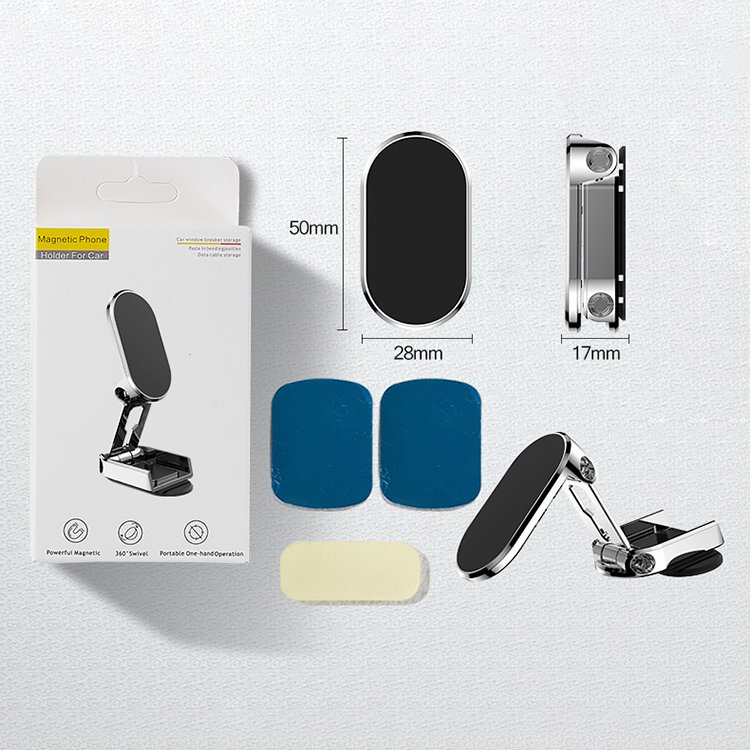 Alloy Folding Car Mount 360 Rotation Magnetic Phone Mount Mobile Phone Holder for Car Dashboard Magnetic Car Phone Holder