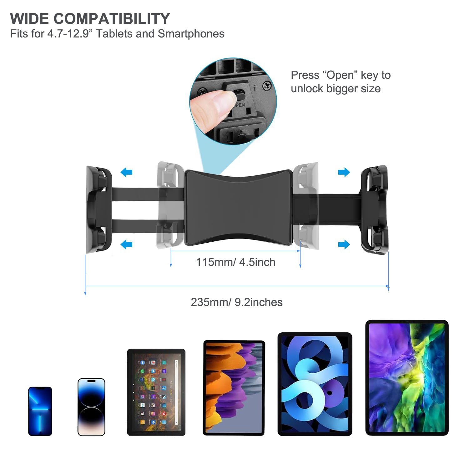 Car Truck Front CD Player Cradle Car CD Slot Mount Tablet Holder for iPad Pro 12.9 Air Mini iPhone 16 Samsung Galaxy Z Fold