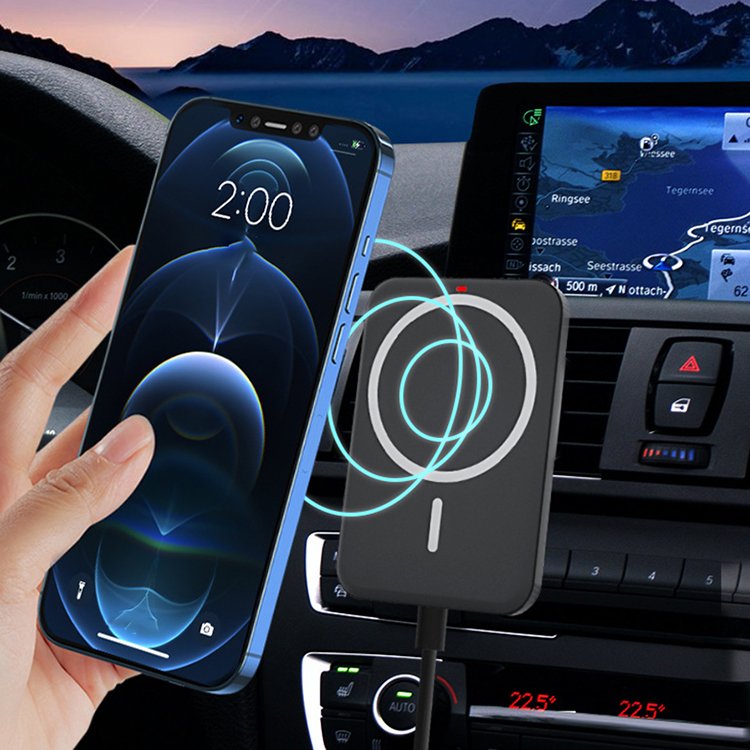 2021 new 15w magnetic cute electric induction car navigation wireless car charger