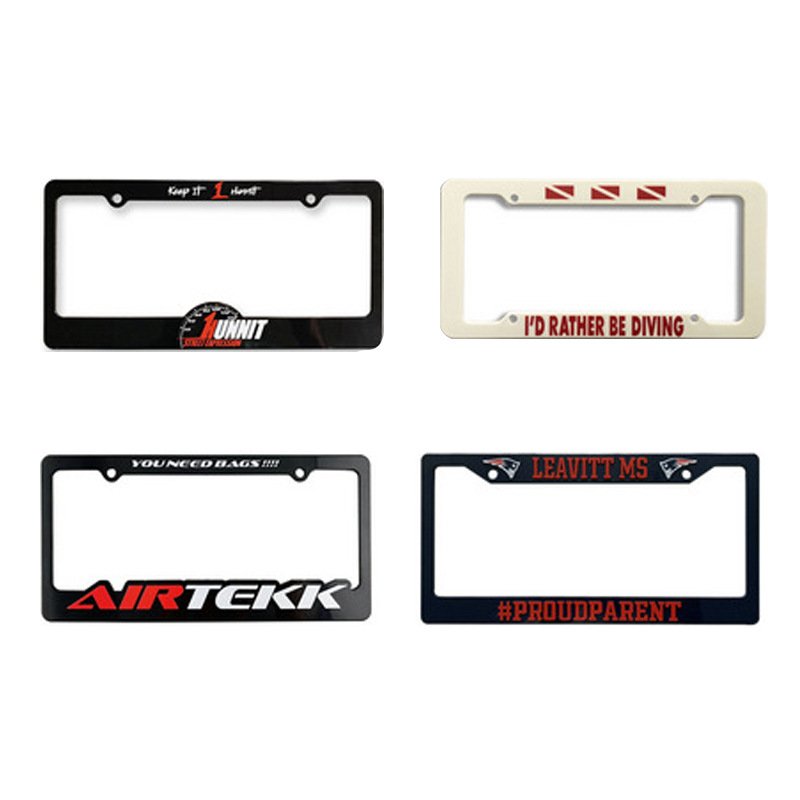 Custom Logo Europe US Metal Aluminium Car Number Licence Plate Cover Holder License Plate Frame