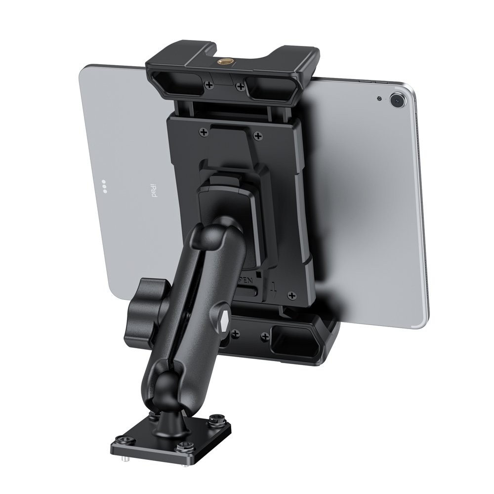 Heavy Duty Tablet Mount for Truck & Vehicle Drill Base Tablet Holder for Truck for 4.7"-12.9" Tablets for iPad Truck Mount