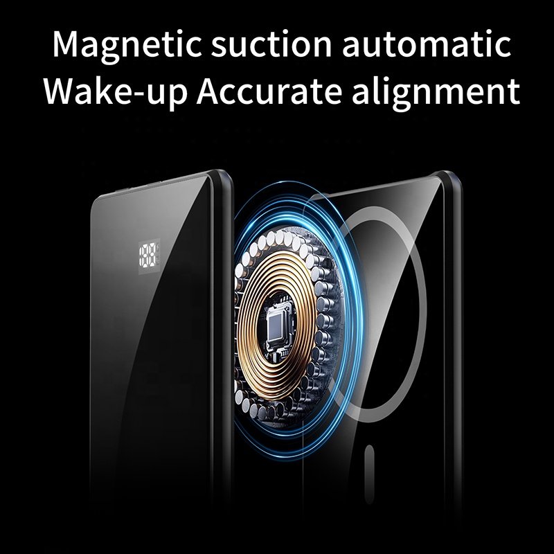 Portable Power Bank Magnetic Car Charger Wireless Phone Holder 15W Fast Car Wireless Charger