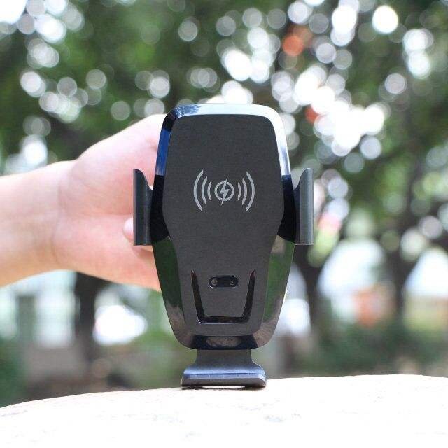 Infrared automatic inducction car phone holder wireless charging car mount flexible long arm cell phone holder for mobile phones