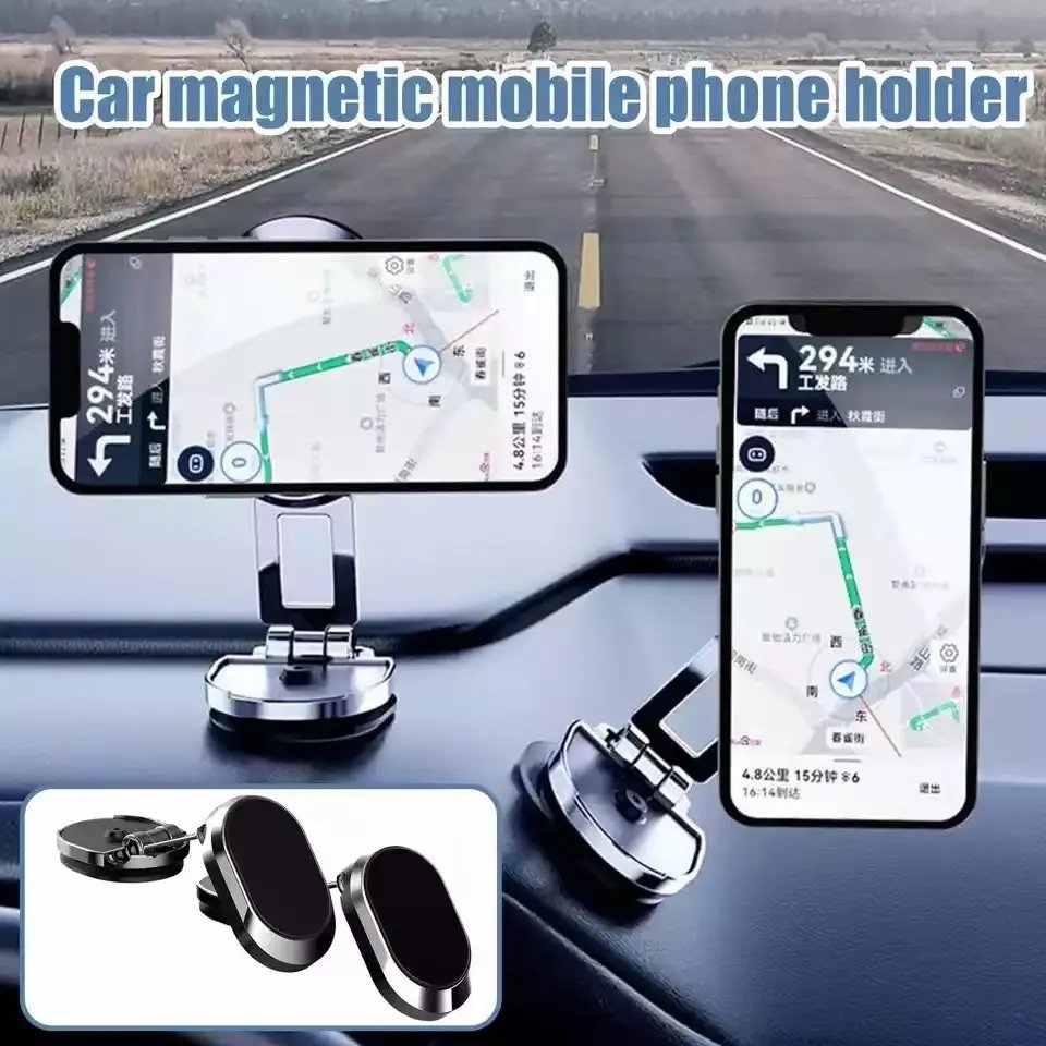 Stock Universal Metal Magnetic Car Phone Holder for Iphone,360 Degree Rotation Car Phone Holder Magnet Mount For Car Dashboard